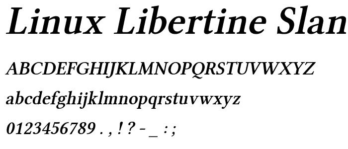 Linux Libertine Slanted Semibold font